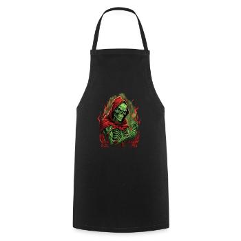 Horror Rock Skelett - Gruselig Untot Tod Okkult - Kochschürze - Schwarz - Vorne - AI Model Male 185 dark (185cm)