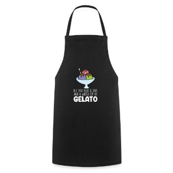 Funny Ice Cream Quote - Cooking Apron - black - Front - AI Model Male 185 dark (185cm)