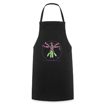 Jester Mask Mardi Gras New Orleans Party - Cooking Apron - black - Front - AI Model Male 185 dark (185cm)