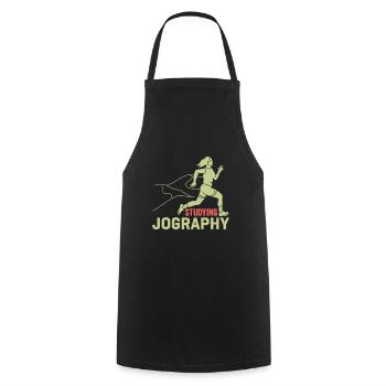 Course de marathon Étudier la jographie - Tablier de cuisine - noir - Devant - AI Model Male 185 dark (185cm)