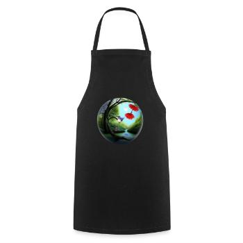 Spherical sphere - Cooking Apron - black - Front - AI Model Male 185 dark (185cm)