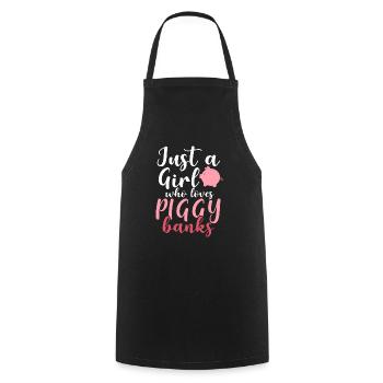 Just A Girl Who Loves Piggy Banks Save - Cooking Apron - black - Front - AI Model Male 185 dark (185cm)