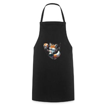 Volleyball Fuchs - Fuchs und Volleyball - Kochschürze - Schwarz - Vorne - AI Model Male 185 dark (185cm)