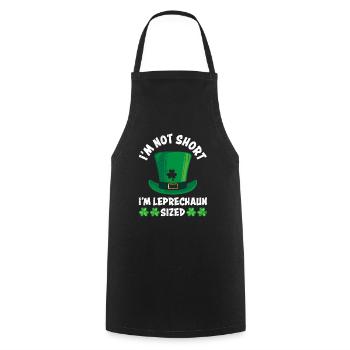 Not small Leprechaun sized St Patrick's Day - Cooking Apron - black - Front - AI Model Male 185 dark (185cm)