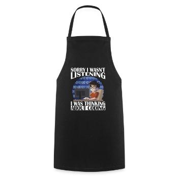 Sorry, I was thinking of coding - Cooking Apron - black - Front - AI Model Male 185 dark (185cm)