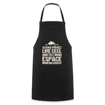 Pêche Humour - Tablier de cuisine - noir - Devant - AI Model Male 185 dark (185cm)