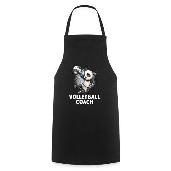 Volleyball Trainer Panda - Panda Volleyball Team - Kochschürze - Schwarz - Vorne - AI Model Male 185 dark (185cm)