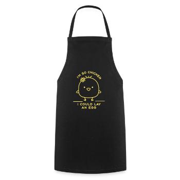 I'm so Chicken I Could Lay An Egg Funny Chicken - Cooking Apron - black - Front - AI Model Male 185 dark (185cm)