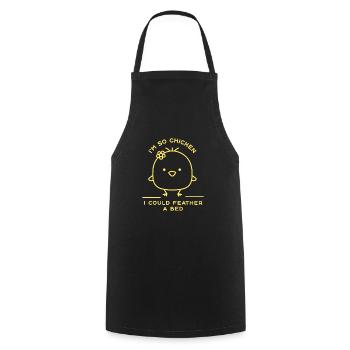 Je suis tellement poulet que je pourrais plumer un lit drôle de poulet - Tablier de cuisine - noir - Devant - AI Model Male 185 dark (185cm)