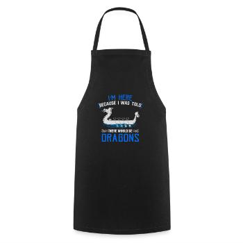 Viking Nordic Dragon Boat - Cooking Apron - black - Front - AI Model Male 185 dark (185cm)
