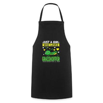 Juste une fille qui aime la sauterelle Grashüpfer - Tablier de cuisine - noir - Devant - AI Model Male 185 dark (185cm)