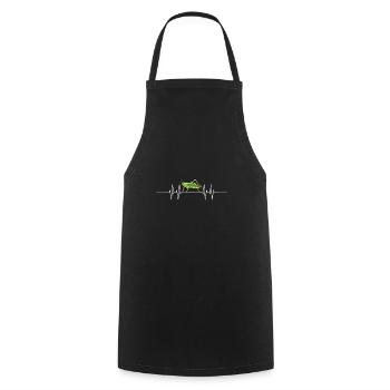 Heartbeat Grasshopper - Cooking Apron - black - Front - AI Model Male 185 dark (185cm)