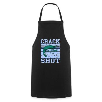 Crack Shot Retro Vintage Funny Pistol Shrimp - Tablier de cuisine - noir - Devant - AI Model Male 185 dark (185cm)