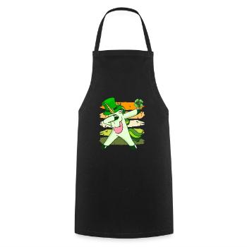 Dabbing Unicorn Clover St. Patrick's Day - Cooking Apron - black - Front - AI Model Male 185 dark (185cm)