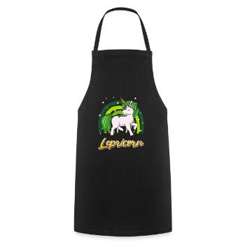Lepricorne Saint-Patrick Licorne Femme - Tablier de cuisine - noir - Devant - AI Model Male 185 dark (185cm)