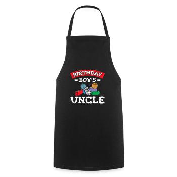 Uncle of the birthday boy Bauklötze - Cooking Apron - black - Front - AI Model Male 185 dark (185cm)