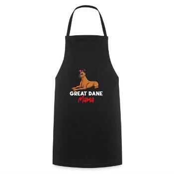 Dogue allemand - Tablier de cuisine - noir - Devant - AI Model Male 185 dark (185cm)