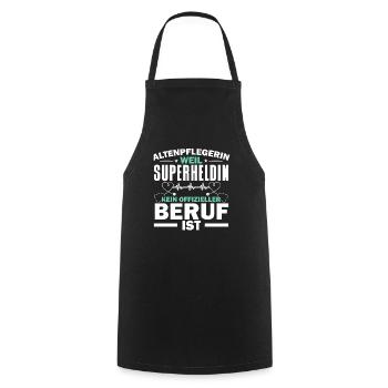Altenpflegerin Weil Superheldin Kein Beruf Ist - Kochschürze - Schwarz - Vorne - AI Model Male 185 dark (185cm)