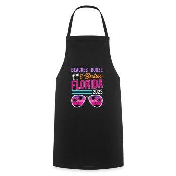 Beaches Booze Besties Florida Urlaub Spring Break - Kochschürze - Schwarz - Vorne - AI Model Male 185 dark (185cm)