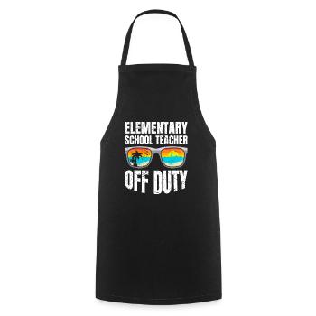 Holiday Primary School Class Teacher off duty Teacher - Cooking Apron - black - Front - AI Model Male 185 dark (185cm)