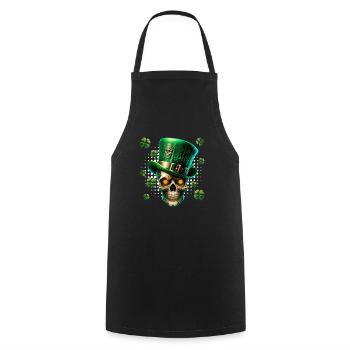 Fête de la Saint-Patrick Squelette irlandais leprechaun - Tablier de cuisine - noir - Devant - AI Model Male 185 dark (185cm)