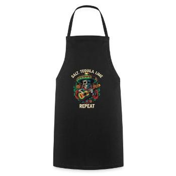 Salt Tequila Lime Repeat Alcoholic Tequila Drinker - Kochschürze - Schwarz - Vorne - AI Model Male 185 dark (185cm)