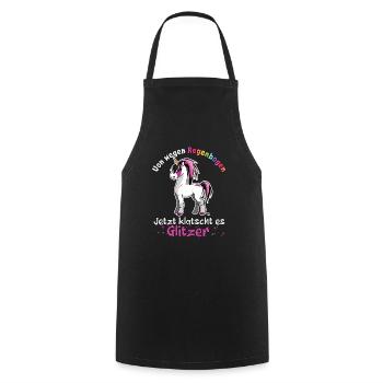 von wegen Regenbogen lustiges Einhorn Spruch - Kochschürze - Schwarz - Vorne - AI Model Male 185 dark (185cm)