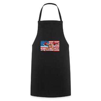 Patriotic American Flag For Axe Thrower - Cooking Apron - black - Front - AI Model Male 185 dark (185cm)