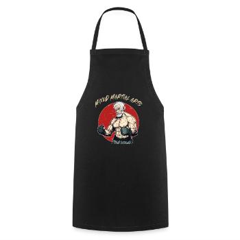 Cage Fighter Dad - MMA Alter Mann - Kochschürze - Schwarz - Vorne - AI Model Male 185 dark (185cm)