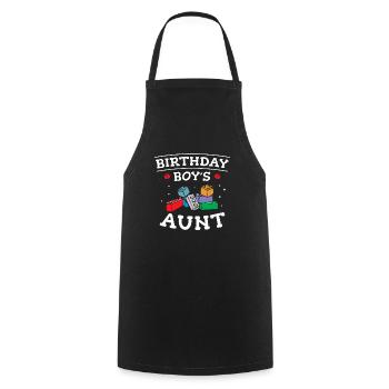 Blocs de construction de la tante du garçon d’anniversaire - Tablier de cuisine - noir - Devant - AI Model Male 185 dark (185cm)