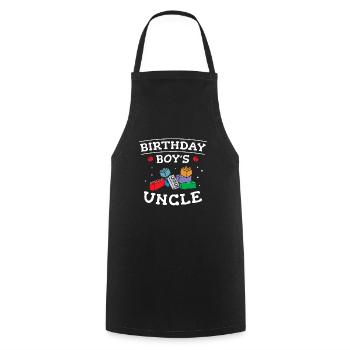 Uncle of the birthday boy Bauklötze - Cooking Apron - black - Front - AI Model Male 185 dark (185cm)