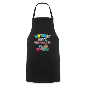 Birthday Kids Grandma Building Blocks - Cooking Apron - black - Front - AI Model Male 185 dark (185cm)
