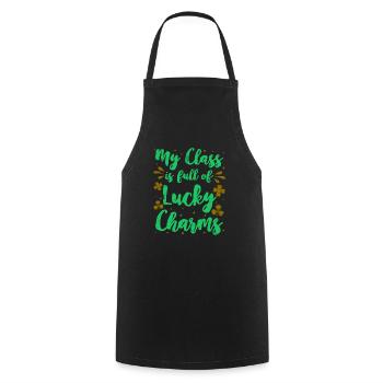 My Class is full of Lucky Charms Class teacher - Cooking Apron - black - Front - AI Model Male 185 dark (185cm)
