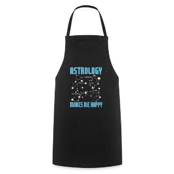 L’astrologie me rend heureux Rétro Astrologue Drôle - Tablier de cuisine - noir - Devant - AI Model Male 185 dark (185cm)