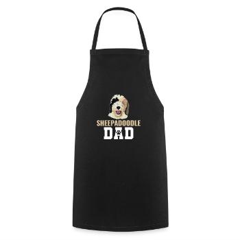 Sheepadoodle Doodle Dog - Cooking Apron - black - Front - AI Model Male 185 dark (185cm)