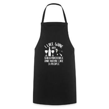 Sheepadoodle Doodle Dog - Cooking Apron - black - Front - AI Model Male 185 dark (185cm)