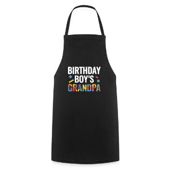 Blocs de construction de grand-père garçon d’anniversaire - Tablier de cuisine - noir - Devant - AI Model Male 185 dark (185cm)