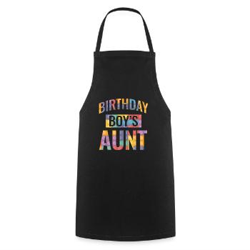 Blocs de construction de la tante du garçon d’anniversaire - Tablier de cuisine - noir - Devant - AI Model Male 185 dark (185cm)