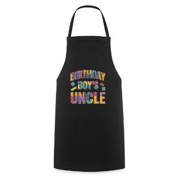 Uncle of the birthday boy Bauklötze - Cooking Apron - black - Front - AI Model Male 185 dark (185cm)