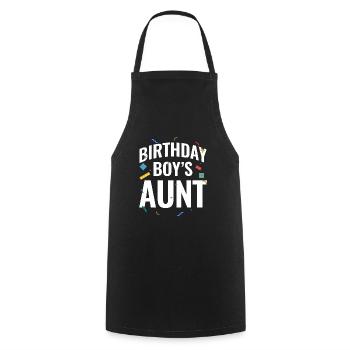 Blocs de construction de la tante du garçon d’anniversaire - Tablier de cuisine - noir - Devant - AI Model Male 185 dark (185cm)