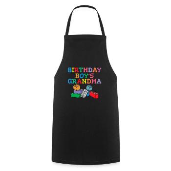 Birthday Kids Grandma Building Blocks - Cooking Apron - black - Front - AI Model Male 185 dark (185cm)