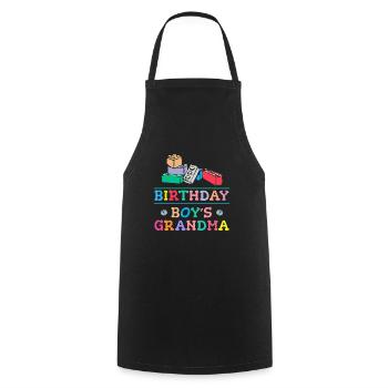 Birthday Kids Grandma Building Blocks - Cooking Apron - black - Front - AI Model Male 185 dark (185cm)