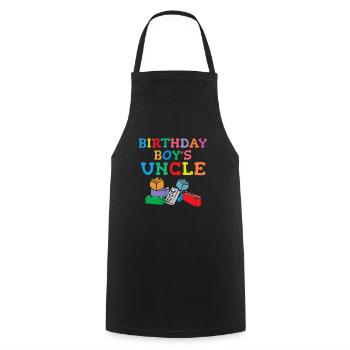 Uncle of the birthday boy Bauklötze - Cooking Apron - black - Front - AI Model Male 185 dark (185cm)