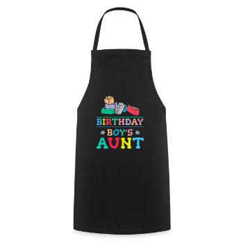 Building blocks of the birthday boy's aunt - Cooking Apron - black - Front - AI Model Male 185 dark (185cm)