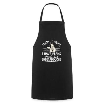 Sheepadoodle Doodle Dog - Cooking Apron - black - Front - AI Model Male 185 dark (185cm)
