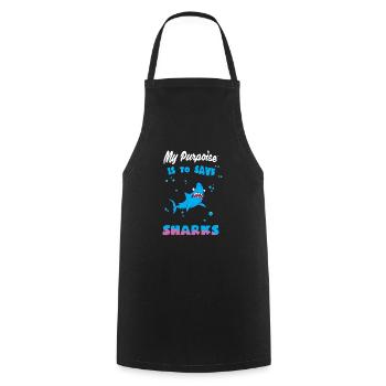 Shark Sharks Diver Shark - Cooking Apron - black - Front - AI Model Male 185 dark (185cm)