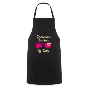 Preschool Kindergarten Educator off duty teacher - Cooking Apron - black - Front - AI Model Male 185 dark (185cm)