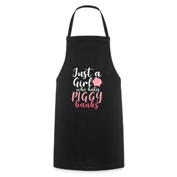 Just A Girl Who Hates Piggy Banks - Cooking Apron - black - Front - AI Model Male 185 dark (185cm)