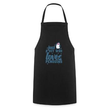 Juste un garçon qui aime Penguins Bird - Tablier de cuisine - noir - Devant - AI Model Male 185 dark (185cm)