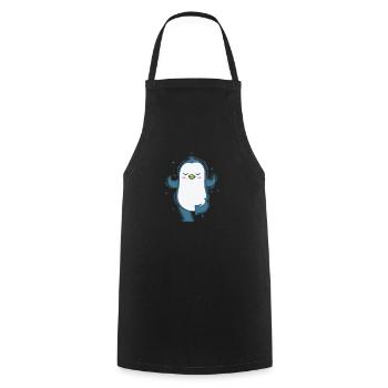 Penguin yoga or meditation Antarctica - Cooking Apron - black - Front - AI Model Male 185 dark (185cm)